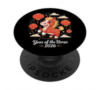 Chinese New Year Horse 2026 Asian Chinese Horse Year 2026 PopSockets PopGrip Adhésif