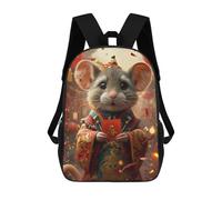 Chinese New Year Mouse Greeting Card Sac À Dos Enfant, Cartable, Sacs À Dos Scolaires Imprimés En 3D Pour Élèves Du Primaire Et Du Collège, Cadeau D'anniversaire Pour Adolescents 17inch