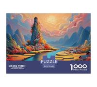 Chinese Painting 1000 Pièces Carton Premium Lot de Puzzles Chinese Architecture Anti-Stress Défi Unique Puzzles As Birthday Gifts 70x50cm/1000pcs