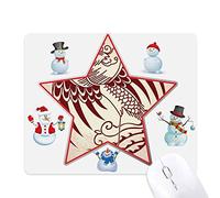Chinese Phoenix Animal Portrait Christmas Snowman Family Star Mouse Pad