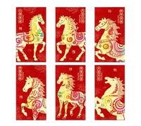 Chinese Red Envelope - 1,39 x 2,63 pouces Chinese New Year Red Envelopes, 2026 New Year Large Packets, Horse Money Packets | for Cash Card Jewelry Keepsake Home Decor Wedding Holidays