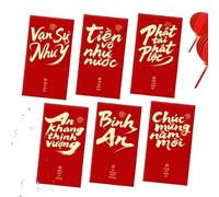 Chinese Red Envelopes - Vietnamese Luck Money Packet 2026, 6 Piece with Gold Foil Design, Premium Paper with Traditional Patterns, New Year Envelopes Spring Festival, Holiday Essential for Wedding