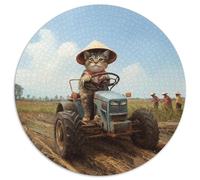 Chinese Rural Les Chats 1000 Pièces Puzzle Rond Haustier Les Chats Adultes Et Enfants Encastrement Parfait Qualité Premium Kunstistique Kunst Activité Kunstistique 1000pcs (67.5x67.5cm)
