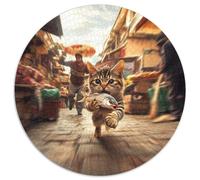 Chinese Rural Les Chats Puzzle Rond De 1000 Pièces pour Landschaft Décompression Progressive Activité Familiale 1000pcs (67.5x67.5cm)