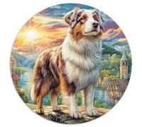 Chinese Shar-Pei on Ancient Wall_1 1000 Pièces Puzzle Circulaire Puzzles Classiques Puzzle Rond Créatif Jeu D'Intelligence Cadeaux 1000pcs (67.5x67.5cm)