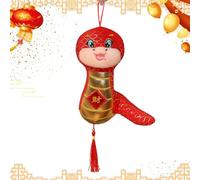 Chinese Snake Plush Toy, Year of The Snake 2025 Ornament, Snake New Year Decor, Traditional Chinese Snake Car Decor Stuffed Doll, Suction Cup New Year Pendant for Christmas Trees, Car