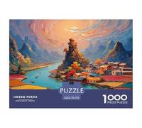 Chinese Style Architecture 1000 Pièces Carton Extra-épais Coffret De Puzzles Chinese Architecture Stimulant Et Éducatif Jeu Familial Puzzles pour Adultes Et Enfants 70x50cm/1000pcs