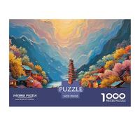 Chinese Style Architecture 1000 Pièces Carton Extra-épais Coffret De Puzzles Chinese Architecture Stimulant Et Éducatif Jeu Créatif Puzzles pour Adultes Et Enfants 70x50cm/1000pcs