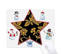 Chinese Style Asia Peony Pattern Christmas Snowman Family Star Mouse Pad