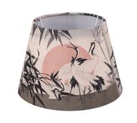 Chinese Style Lamp Shade Cloth E27 E14 Red Crowned Crane Decorative Drum Lamp Shade for Table Floor Lamp Hanging Light