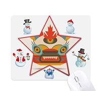 Chinese Style Monster Christmas Snowman Family Star Mouse Pad
