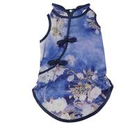 Chinese Style Pet Cheongsam | Cotton Soft Skin Friendly Small Pet Skirt for Rabbits/Dogs/Chinchillas | Button Design for Simple Dressing | Ideal for Parties & Festivals (L)