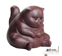 Chinese Tea Pet Argile Violette - Décoration de la Maison, Sculpture de Chat | Chat en colère en Argile Violette pour Animaux de Compagnie, Plateau à thé Chinois Fait à la Main pour Table à thé