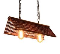 Chinese Wooden Decorative Chandelier Antique Bamboo Weaving Art Strip Lamp Study Restaurant Living Room Zen Wood