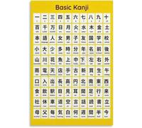 Chinese Writing Practice Poster High Frequency Characters Daily Use Wall | Essential characters for numbers days directions greetings and common objects(Magnetic,12x18inch(30x45cm))