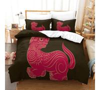 Chinese Zodiac Dog Parure De Lit Housse De Couette En Microfibre Douce Avec Sens D'impression D Pour Enfants, Adolescents, Avec Taie D'oreiller Zipp¿¿E
