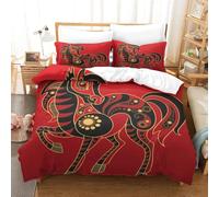 Chinese Zodiac Horse Parure De Lit Housse De Couette En Microfibre Douce Avec Sens D'impression D Pour Enfants, Adolescents, Avec Taie D'oreiller Zipp