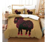 Chinese Zodiac Sheep Ensemble De Literie ¿¿ Motif Imprim¿¿ D Housse De Couette ¿¿ Th¿¿Me Ultra Douce Pour Enfants Adolescents Avec Taie D'oreiller ¿¿ Ferme