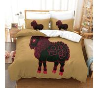 Chinese Zodiac Sheep Parure De Lit Housse De Couette En Microfibre Douce Avec Sens D'impression D Pour Enfants, Adolescents, Avec Taie D'oreiller Zipp