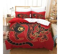 Chinese Zodiac Tiger Ensemble De Literie Imprim¿¿ D Housse De Couette En Microfibre Douce Pour Enfants Et Adolescents Avec Taie D'oreiller Zipp¿¿E Doubl