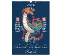Chinesische Tierkreiszeichen (Wandkalender 2026 DIN A3 hoch), CALVENDO Monatskalender: Die 12 chinesischen Horoskope!