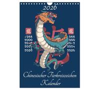 Chinesische Tierkreiszeichen (Wandkalender 2026 DIN A4 hoch), CALVENDO Monatskalender: Die 12 chinesischen Horoskope!