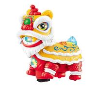 Chinesisches Löwentanzspielzeug - Elektrisches Löwenmodell mit Musik und Licht, realistische Figur mit wackelndem Kopf, Glückstanz-Deko | Traditionelles Festspielzeug für Wohnzimmer Party Heimdekor