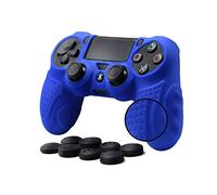 CHINFAI DualShock4 Coque de protection antidérapante en silicone pour manette Sony PS4/PS4 Slim/PS4 Pro avec 8 poignées pour pouce (Bleu)