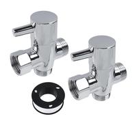 Chinflly Lot de 2 valves de dérivation universelles à 3 voies pour pommeau de douche à main et pommeau de pulvérisation fixe avec anneau d'étanchéité et ruban d'étanchéité pour tuyau (argenté)