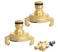 Chingcoo Lot de 2 adaptateurs rapides en laiton - Compatible avec système Gardena et Geka - Raccord 1/2" avec joint d'étanchéité - Raccord de tuyau de jardin anti-fuite