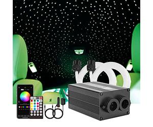 CHINLY Bluetooth 12 W RGBW Twinkle LED Fibre Optique Star Plafonniers Kit APP/télécommande Mixte 400 pièces * 3 m pour la Maison/Voiture