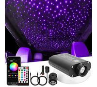 CHINLY Bluetooth 16W RGBW LED Fibre Optique Star Plafonniers Kit APP/Télécommande 200PCS * 0.75MM * 2M Fibre Optique pour Maison/Voiture