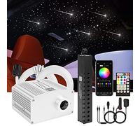 CHINLY Bluetooth Meteor 10W RGBW Twinkle LED Fibre Optique Star Plafonniers Kit APP/Télécommande Mixte 496pcs * 3m pour la maison/voiture
