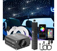 CHINLY Starry Sky Voiture Fibre Optique Lumière pour Voiture/Plafond, 16W Meteor Twinkle 550pcs*0.75mm*3m Bluetooth RGBW APP/Remote LED Fibre Optique Star Plafonniers Kit avec Shooting Star Light Kit