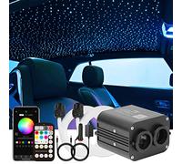 CHINLY Starry Sky Voiture Fibre Optique Lumière pour Voiture/Plafond, 20W Twinkle 1000pcs*0.75mm*4m Bluetooth RGBW APP/Remote LED Fibre Optique Star Plafonniers Kit