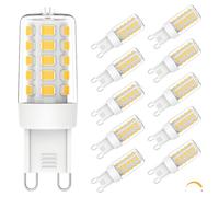 Chinnor Lot de 10 ampoules LED G9 à intensité variable 4 W, équivalent halogène T4 G9, 4000 K, blanc neutre 4000 K, 120 V 400 lm pour éclairage de lustre