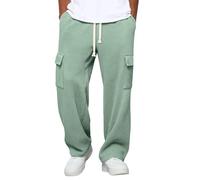 Chino Homme,Pantalon Ample Droit Vertical pour Homme, Style Sport décontracté, Jambes Larges, avec Poche, Printemps-Automne Portefeuille Sécurisé (Light Green, XXL)