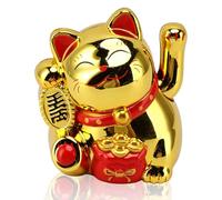 Chinois chat chanceux agitant l'énergie solaire bras 5 cm Statue de chat chanceux agitant le chat chinois agitant le bras solaire or Chinois agitant le chat Chinois agitant le chat figurine Japonais