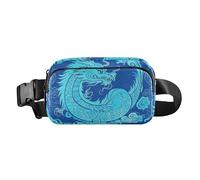 Chinois dragon bleu heureux à la mode rein pour hommes femmes mini avec sangle réglable pour voyage course à pied randonnée bolsa para hombre de cintura, Dragon chinois bleu heureux, Dragon chinois
