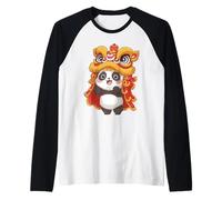 Chinois Lunaire Nouvel an Lion Danse Panda Mignon Culture Chine Manche Raglan