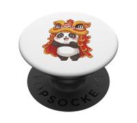 Chinois Lunaire Nouvel an Lion Danse Panda Mignon Culture Chine PopSockets PopGrip Adhésif