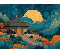 Chinois Peinture Numero Adulte, Architecture Peinture Numero Enfant, Loisirs Créatifs Adultes Kits, Paint by Numbers avec Pinceaux et Pigment Acryliques, Cadeaux Filles, Deco Maison, 70x50cm G-3621