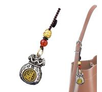 chinois - Porte-clés de caractère chinois, pendentif de sac de prospérité quotidienne | Pendentif porte-monnaie rotatif, Dieu de la richesse pour voiture, sac à
