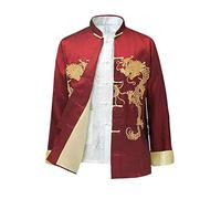 Chinois Style Tai Chi Chemise Kung Fu Tops Costume Tang Men Manche Longue Dragon Brodé Veste Manteau Vêtements d'extérieur