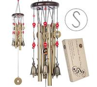 Chinois Traditionnel Impressionnante Bronze Cour Jardin extérieur Living Wind Chimes 60-90 cm MT-213B Marron