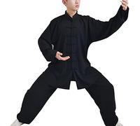 Chinois Traditionnels Tai Chi Wing Chun Entraînement Uniforme Homme Et Femme Arts Martiaux Vêtements Kung Fu Taekwondo Vêtement,Black-XXL