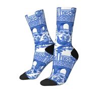 Chinoiserie Bleu Et Blanc Style Chinois Femme Homme Chaussettes De Tennis Durabilité Chaussettes De Sport Respirant Chaussette De Travail Pour Extérieur Marche Randonnée