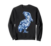 Chinoiserie Chinoiserie Fleur Fleur Bleu Toile Oiseau Art Sweatshirt
