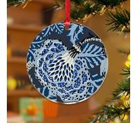 Chinoiserie Décorations de Noël florales vertes bleues blanches pivoines grises et vertes souvenirs personnalisés en acrylique transparent souvenir botanique tropical palmier feuille souvenir pour