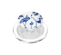 Chinoiserie en Bambou Grues Bleues et Blanches PopSockets PopGrip pour MagSafe